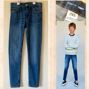 Zara Boys Skinny Jeans, Medium Wash, Size 13-14 yrs
